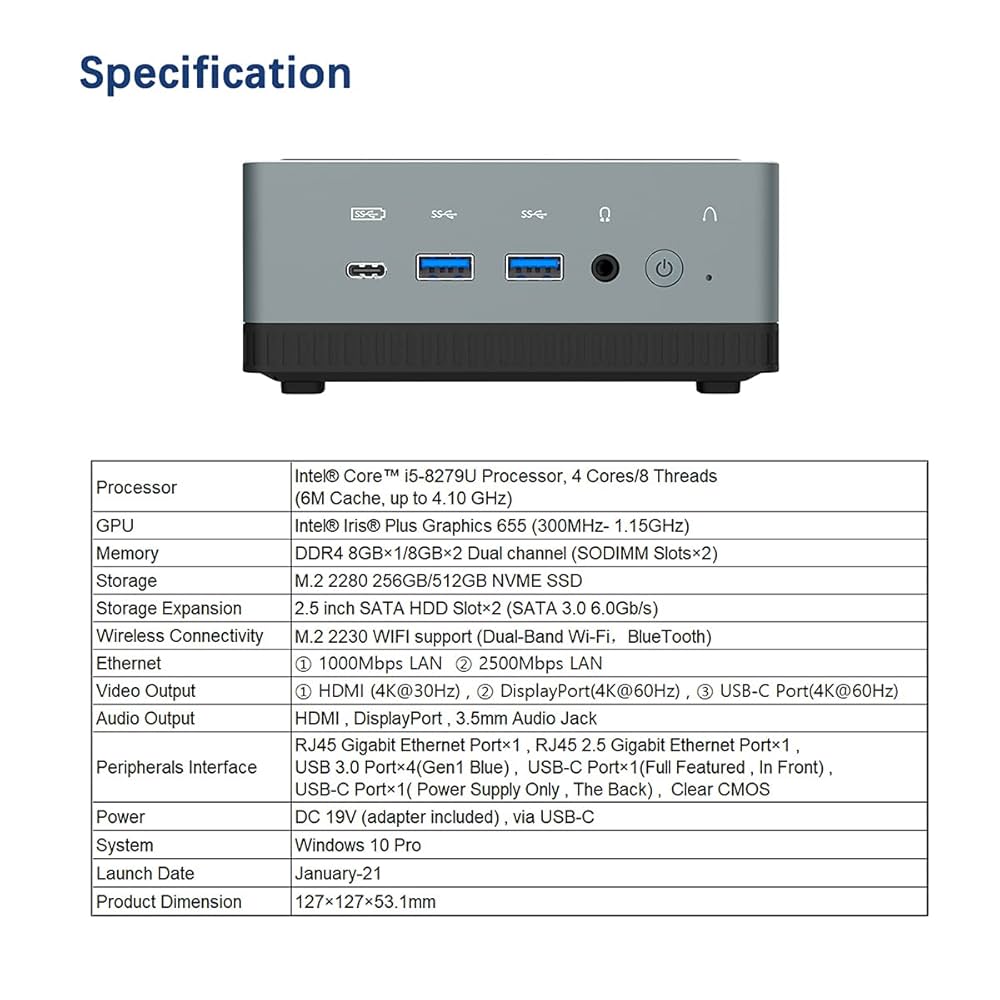 Minisforum U820￼￼ MiniPC, Minisforum U820 Windows 10 Pro komputer stacjonarny
